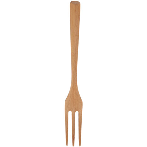 Natural Wooden Spoon and Fork Set Dessert Tableware for Kitchen Utensil(Fork )