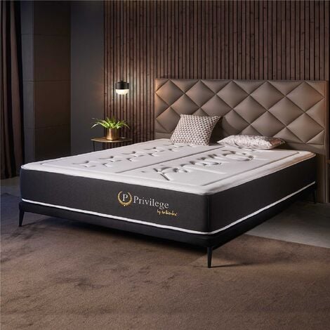 Naturalex - Matelas Privilège 140x190 cm - Très épais 30 cm - Mousse mémoire de forme HR, Blue Latex - 7 zones de confort - Haut de Gamme