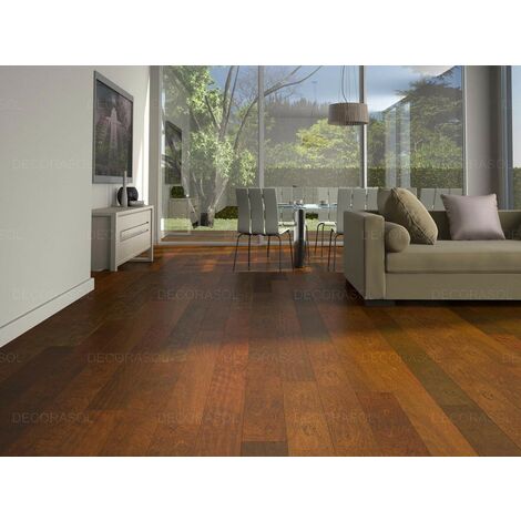 Naturasol – Parquet massif merbau verni mat 120mm – Bois dur pour pose collée – Idéal pour espaces humides et professionnels