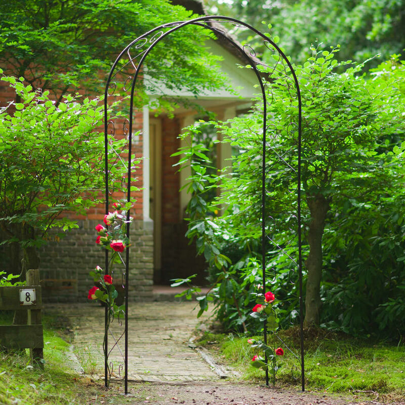 

Nature Arco de jardín de metal negro 100x37x230 cm