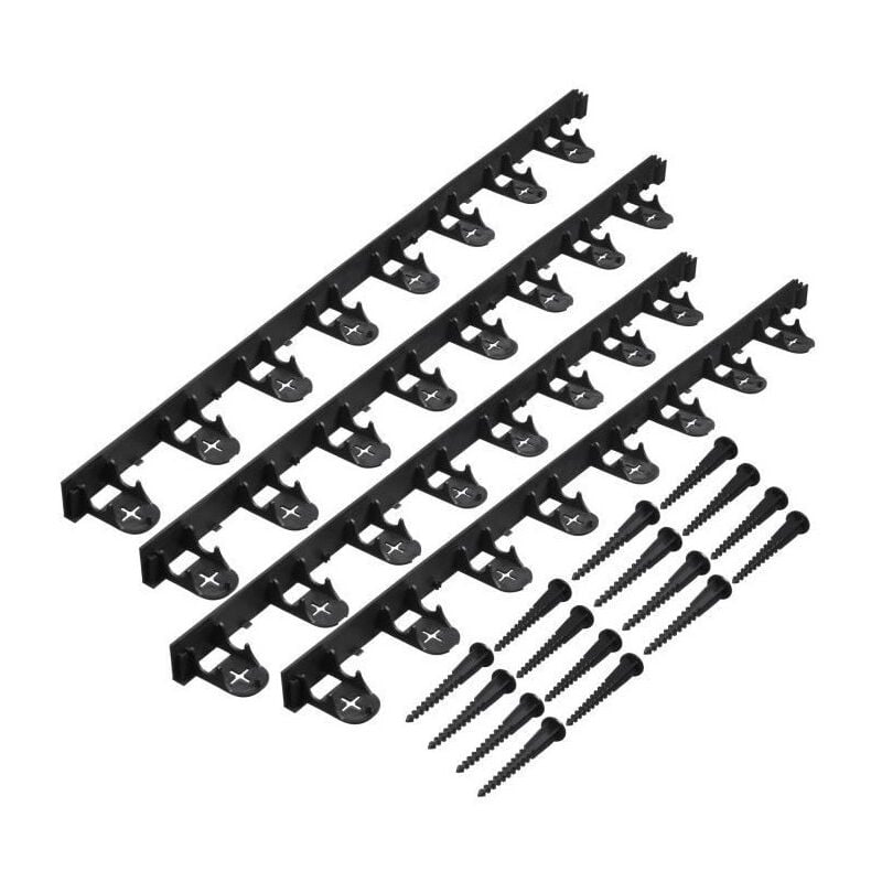 Nature - Lot de 4 Bordures à gazon polypropylène recyclé Noire - h 4,5 cm x 1 m