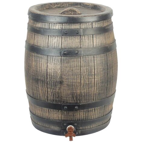 Nature Baril d'eau de pluie avec aspect de bois 120L 50,5x66 cm Marron