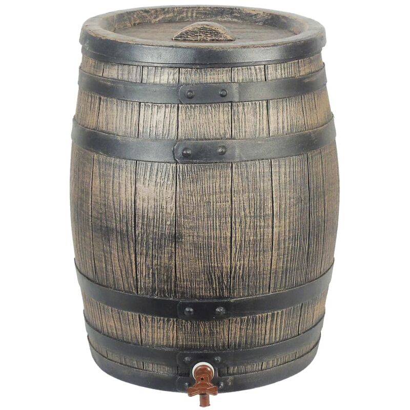 

Barril de lluvia aspecto de madera marrón 120 L 50,5x66 cm - Marrón - Nature