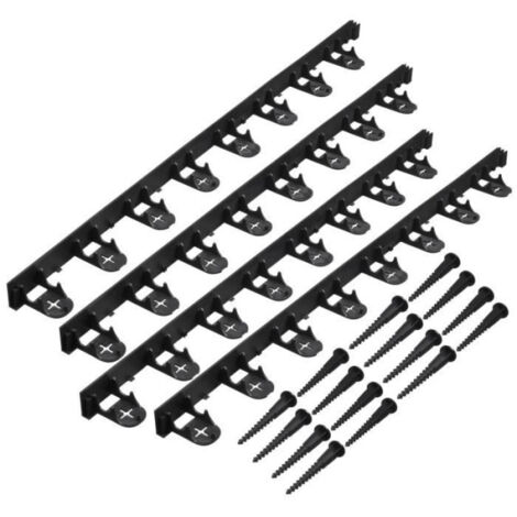 NATURE Bordure a gazon en polypropylene et polyéthylene - 16 ancres - H 4,5 x (4 x L100) cm - Noir