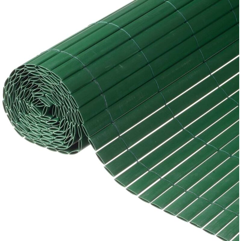 NATURE Canisse double face PVC - 1500 g/m2 - Set de fixation - Vert - 1 x 3 m