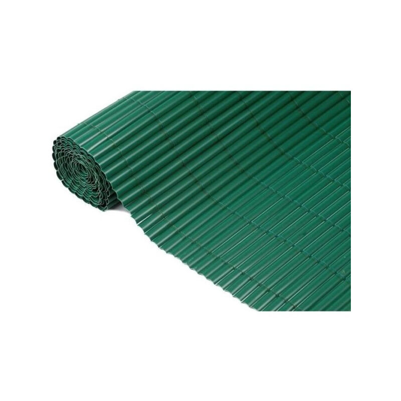 Canisse double face pvc vert - 1 x 3 m - 100% occultant - 1000 g/m² - Set de fixation Nature