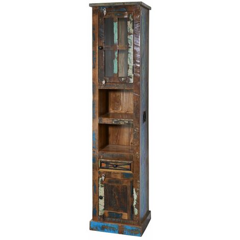 NATURE OF SPIRIT 103 Mobile da bagno in legno riciclato - laccato / multicolore 44x36x190
