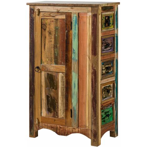 NATURE OF SPIRIT 58 Credenza in legno riciclato - laccato / multicolore 70x40x120