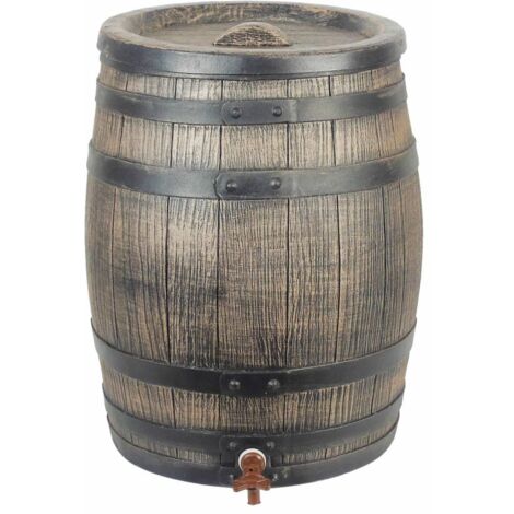 Nature – Récupérateur d'eau de pluie 50 litres – En polyéthylène résistant aux UV – Couvercle verrouillable et robinet inclus – Pour jardins et patios