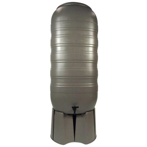 Nature – Récupérateur d'eau de pluie colonne 250 litres – Couleur noir – Matériau PE – Dimensions 50 x 50 cm – Hauteur 121 cm – Couvercle à clipser