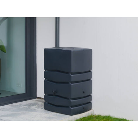 Nature – Récupérateur d'eau de pluie mural 450 L – Anthracite – Robinet ajustable – Polyéthylène résistant aux UV – Dimensions 77,5 x 57,3 x 115 cm