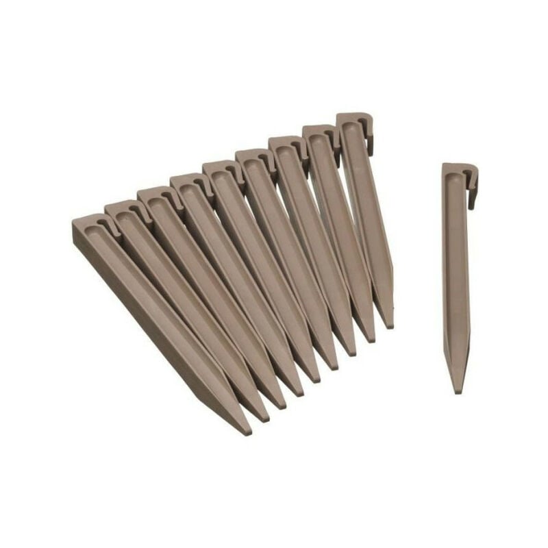 Nature - Ancres pour bordure de jardin en polypropylene H26,7 x 1,9 x 1,8 cm - Beige taupe