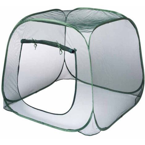 Nature – Serre pop-up 100x100x100 cm en polyester avec voile anti-insectes – 1 m² pour cultures protégées – Fixation avec 4 sardines