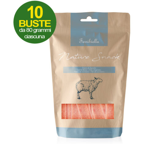 Nature Snack filetto di agnello per cani 10 buste da 80 g cad