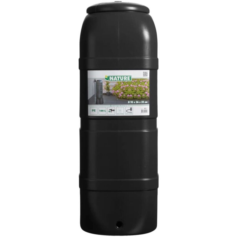 Regentonne 100 L Schwarz Nature