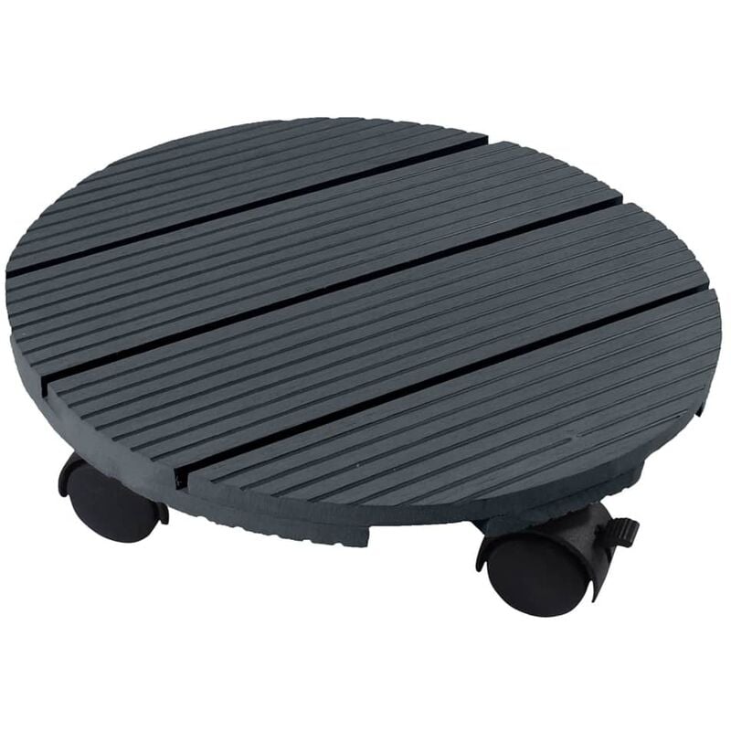 Chariot à plantes rond Ø30 cm anthracite bois Nature
