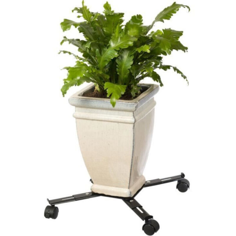 Nature Tablette A Roulettes Pour Plantes Extensible - Metal Noir - H6 X 34/51 X 34/51 Cm
