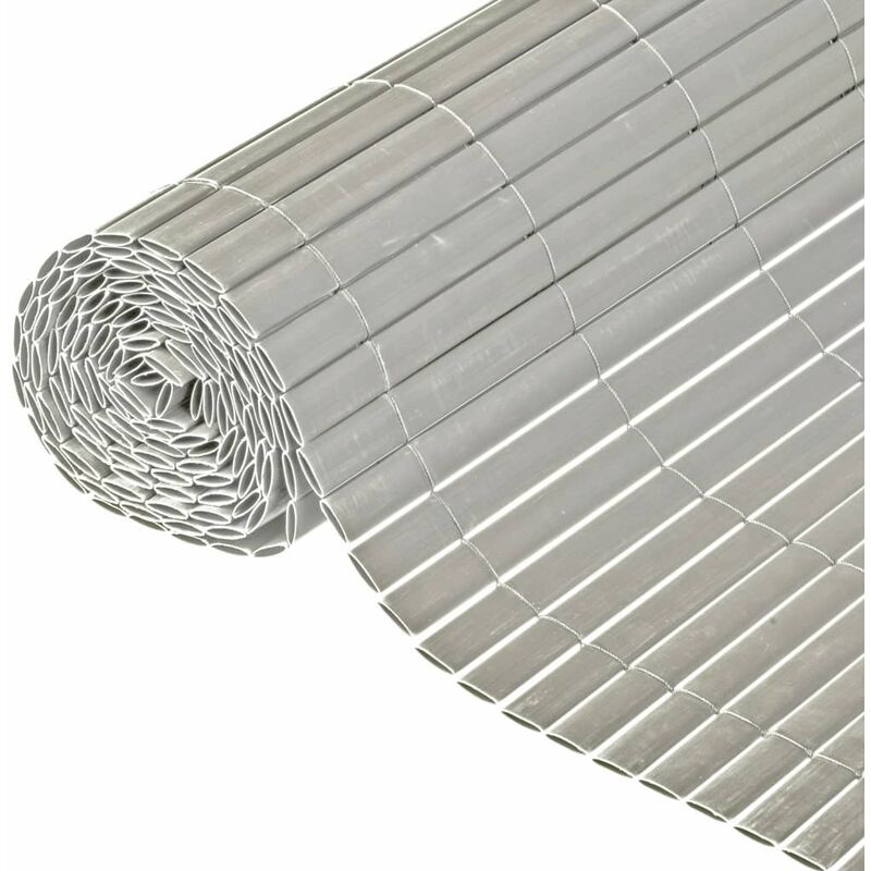 

Nature Valla cañizo de ocultación jardín doble cara PVC gris 1x3 m