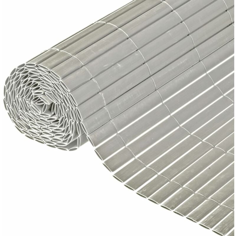 

Nature Valla cañizo de ocultación jardín doble cara PVC gris 1x3 m - Gris