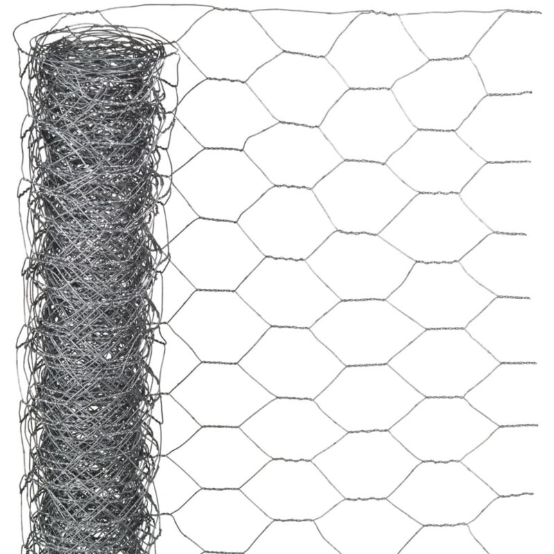 

Malla de alambre hexagonal acero galvanizado 0,5x10 m 25 mm - Gris - Nature