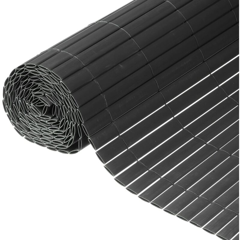 

Nature Valla ocultación jardín doble cara PVC gris antracita 1,5x3 m