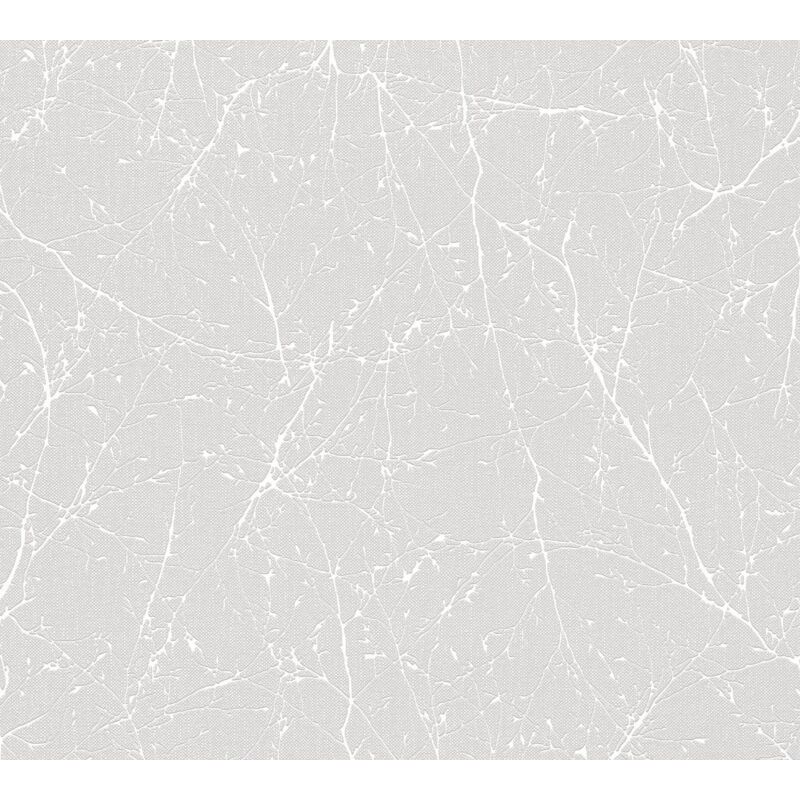 Nature wallpaper wall Profhome 305071 non-woven wallpaper slightly textured with nature-inspired pattern and metallic highlights white light grey