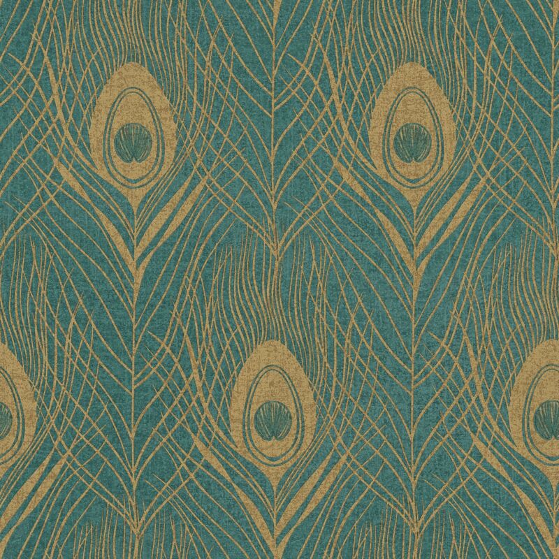 Nature wallpaper wall Profhome 369714 non-woven wallpaper slightly textured with exotic design matt green gold 5.33 m2 (57 ft2) - green