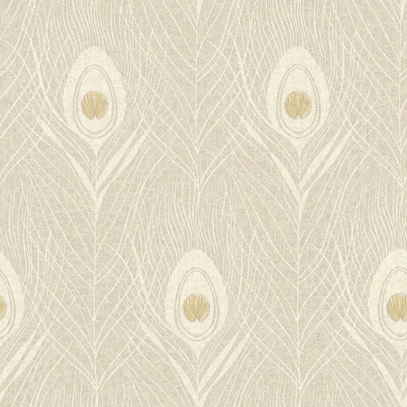 Nature wallpaper wall Profhome 369717 non-woven wallpaper slightly textured with exotic design matt beige gold grey 5.33 m2 (57 ft2) - beige
