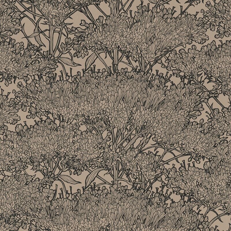 Nature wallpaper wall Profhome 369725 non-woven wallpaper slightly textured with graphical pattern matt brown grey beige 5.33 m2 (57 ft2) - brown