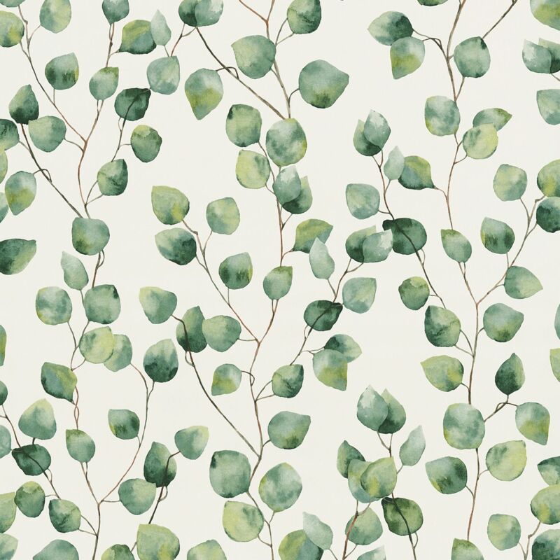 Profhome - Nature wallpaper wall 370441 non-woven wallpaper smooth with nature-inspired pattern matt green white 5.33 m2 (57 ft2)