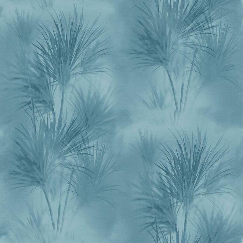 Nature wallpaper wall Profhome 372754 non-woven wallpaper smooth with floral ornaments matt blue 5.33 m2 (57 ft2) - blue