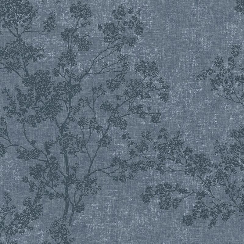 Profhome - Nature wallpaper wall 373974 non-woven wallpaper slightly textured with nature-inspired pattern matt blue 5.33 m2 (57 ft2)