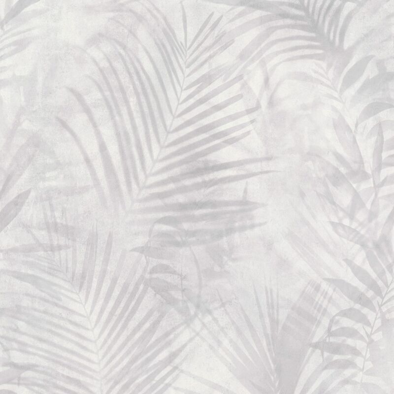 Nature wallpaper wall Profhome 374115 non-woven wallpaper slightly textured with jungle elements matt grey white cream 5.33 m2 (57 ft2) - grey