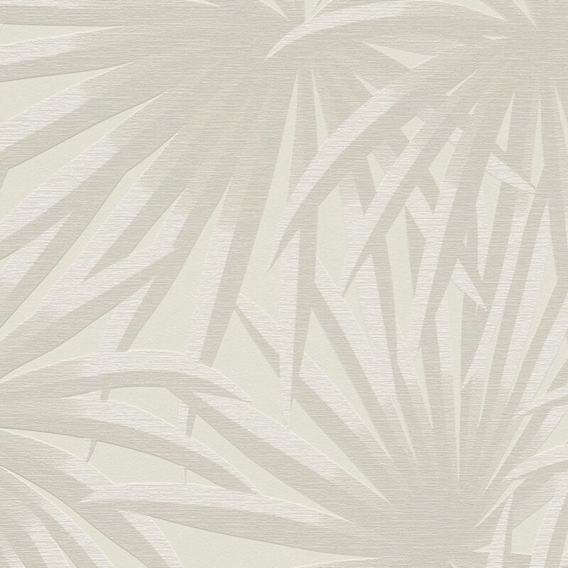 Profhome - Nature Wallpaper Wall 393381 Non-woven Wallpaper Textured With Floral Ornaments Matt Cream Light Grey 5.33 M2