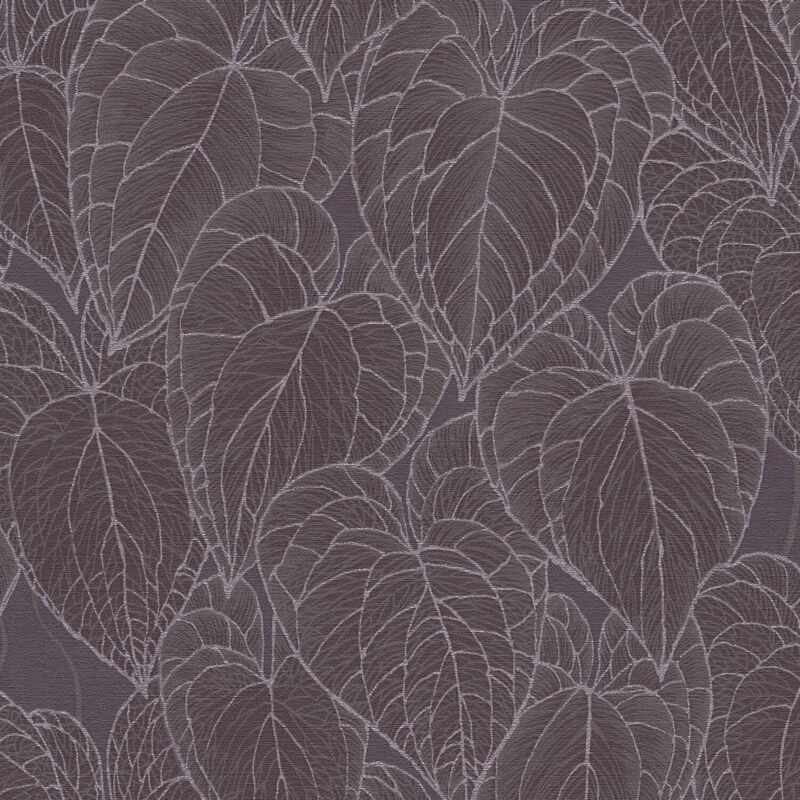 Profhome - Nature Wallpaper Wall 781285 Hot Embossed Non-woven Wallpaper Textured With Floral Ornaments Subtly Shimmering Grey Purple Silver 5.33 M2