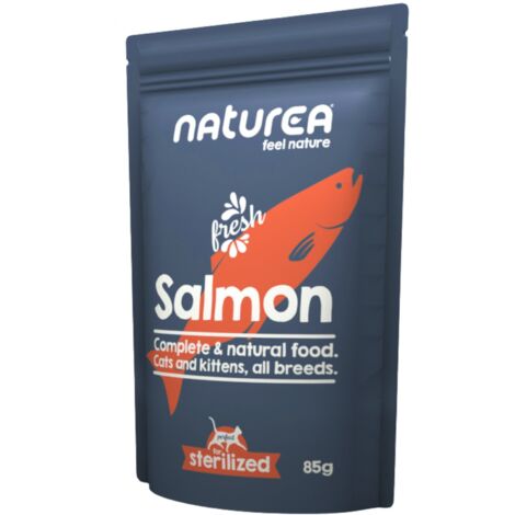 Naturea  Nassfutter für Katzen  85-g-Beutel – Sterilisiert  Lachs 85 g