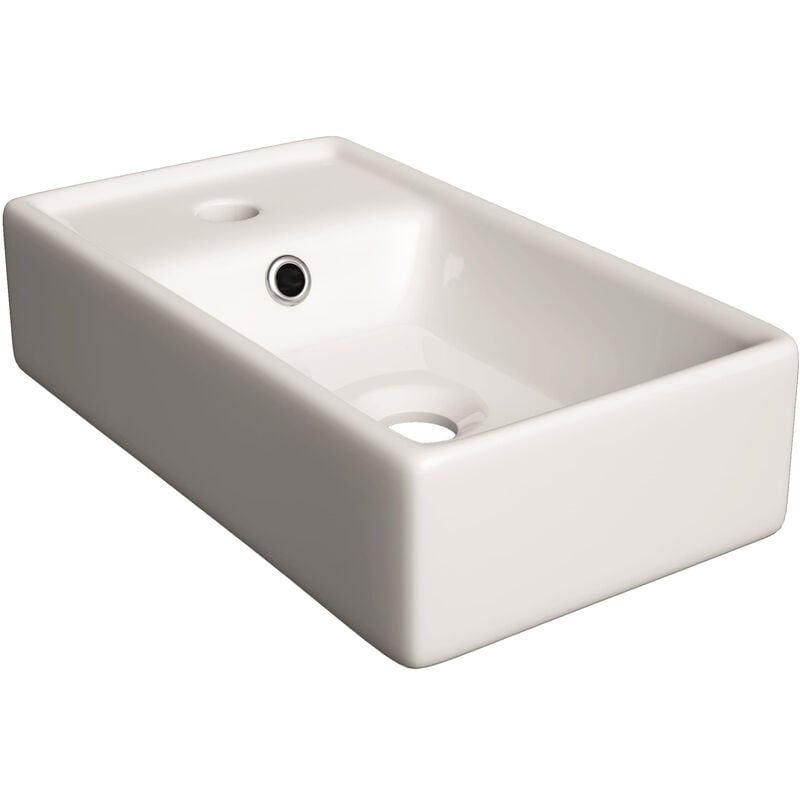 Lavabo Stilla 40x22 cm blanc brillant (STILLA401406) - Naturel