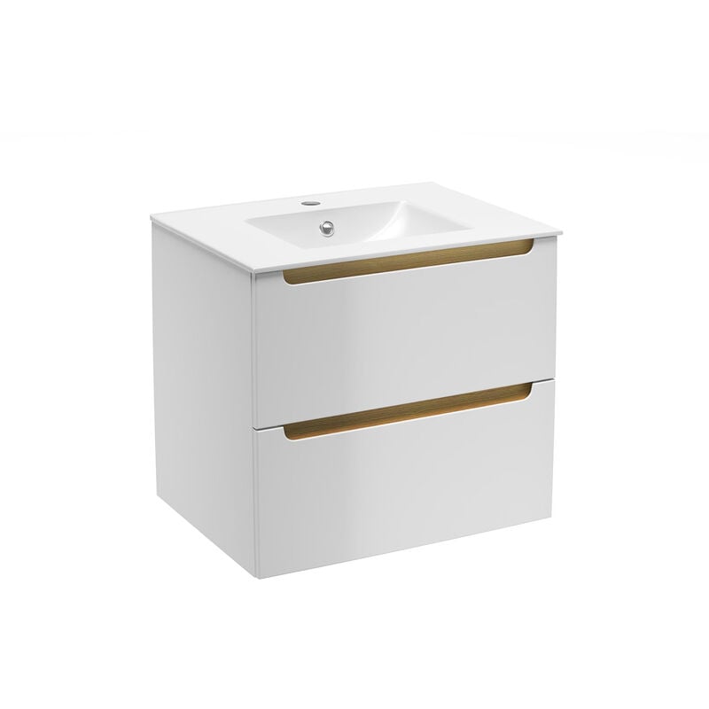 Meuble de salle de bain avec lavabo Stilla 60x60x45 cm blanc (STILLAD06056U1) - Naturel