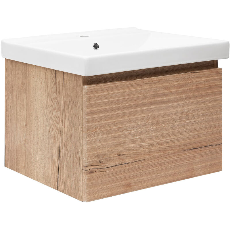 Naturel - Meuble de salle de bain avec vasque Savona 78x43x44,8 cm chêne halifax mat (SAVONA80DHU1)