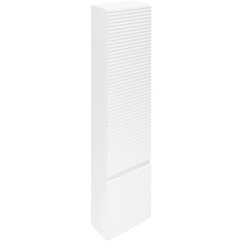 Meuble colonne suspendue salle de bain strié Savona 40,2x157x21,7 cm blanc brillant (SAVONAV40BI) - Naturel