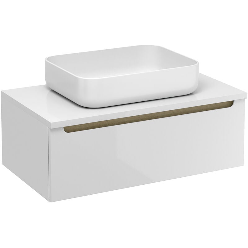 Naturel - Meuble de salle de bain sous lavabo Stilla 80x30x45 cm blanc (STILLAD08005DBI)