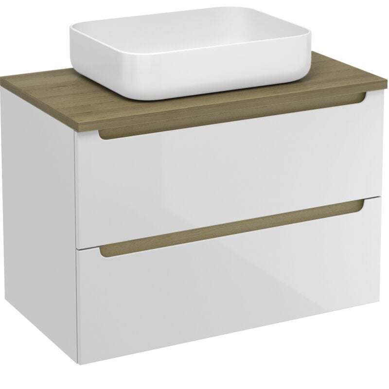 Naturel - Meuble de salle de bain sous lavabo Stilla 80x60x45 cm blanc (STILLAD08057DBK)