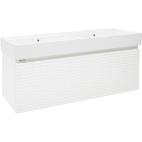 Naturel Mobile e lavabo Savona 118x43x44,8 cm bianco lucido naturale (SAVONA120BIU2)