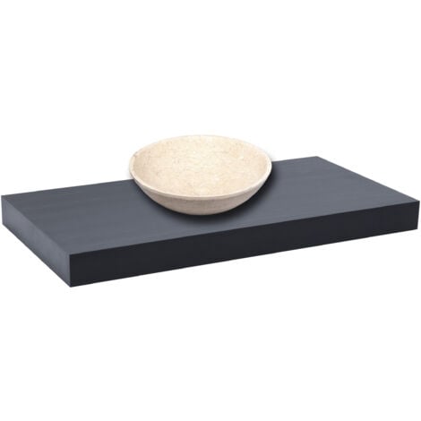 Naturel Piano di lavoro sotto lavabo senza lavabo Naturel Dolce 80x8x50 cm nero opaco DO8050BL