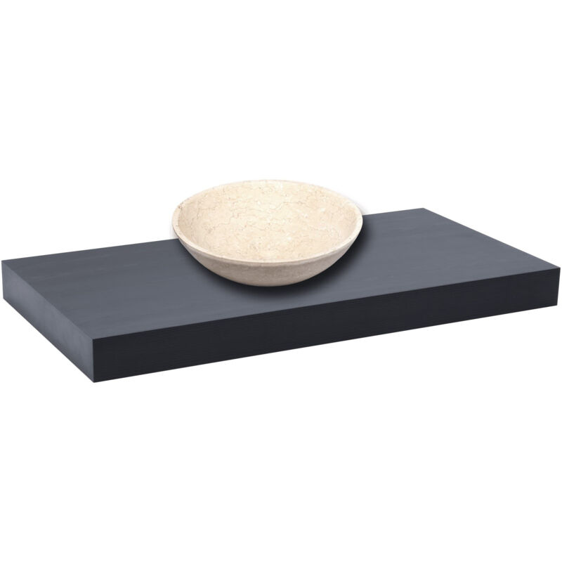 Naturel - Plaque sous lavabo sans lavabo Dolce 90x8x50 cm noir mat DO9050BL