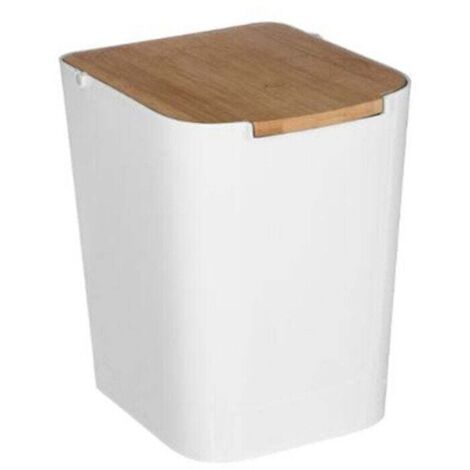 Natureo 5L Mülleimer mit weißem Bambusdeckel