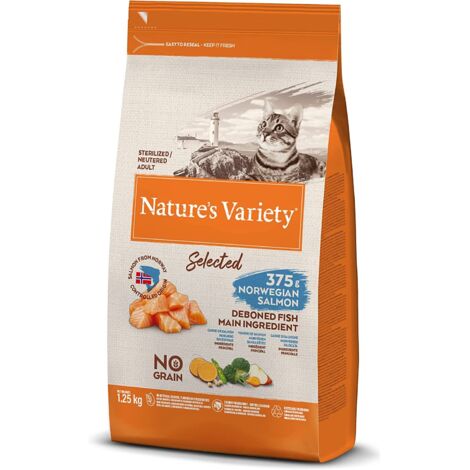Nature's Variety Sans Céréales Saumon Stérilisé Adulte - Aliment pour Chats Adultes au Saumon Stérilisé