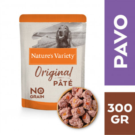 Natures's Variety Original Paté Medium/Maxi Pavo - Alimento Húmedo Completo para Perros Medium/Maxi Sin Cereales - 300 g