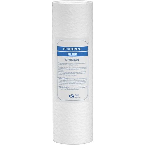 WILTEC Naturewater 5 µ PP Sedimentfilter Kartusche 254 mm (10 Zoll), Wasserfilter Kartusche, Filterpatrone für Trinkwasser Umkehrosmoseanlage