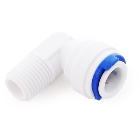 Naturewater adaptador-JACO 90° con 10 mm y rosca macho de 12,91mm (1/4) para equipos osmosis